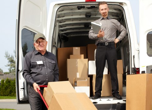 House movers helping with a Barbican apartment move in central London
