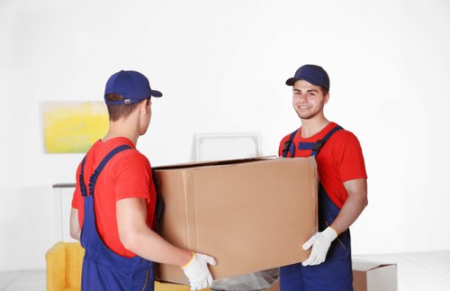 Man with van service introduction in Barbican city setting