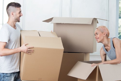 Moving team managing a booked collection with access requirements