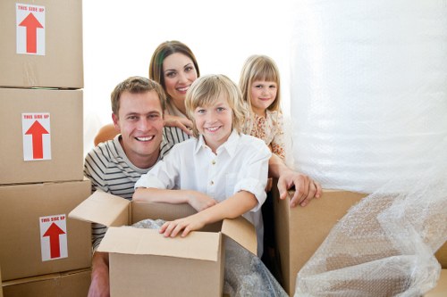 Moving equipment prepared for a central London home move near Barbican