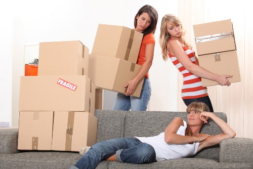 Moving van parked for a central London removal job near Barbican