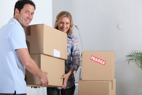 Central London commercial move with office furniture and protective packing